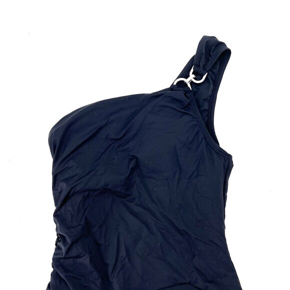 Michael Kors Black One Shoulder One Piece Swim Suit Bathing Suit - Picture 3 of 8